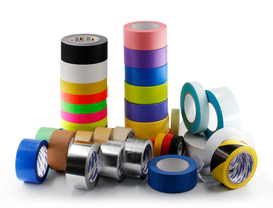 Gaffers tape, Masking tape, Repulpable tape, Splicing tape, HVAC foil tape and more