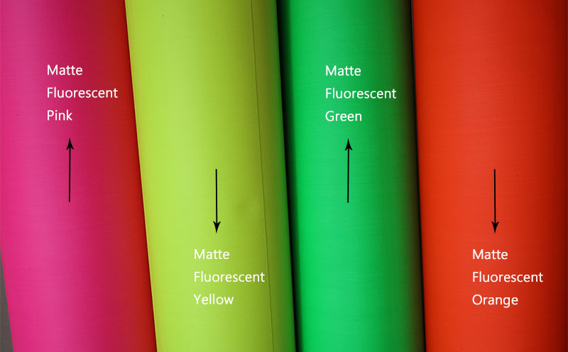 Matte Fluorescent  Pink, Matte  Fluorescent Green, Matte Fluorescent Orange, Matte Fluorescent Yellow