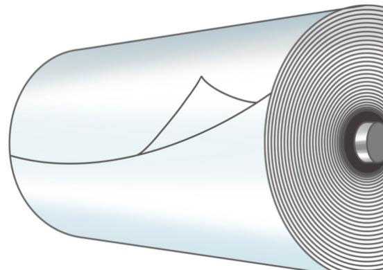Fold back top paper sheet of the new paper reel
