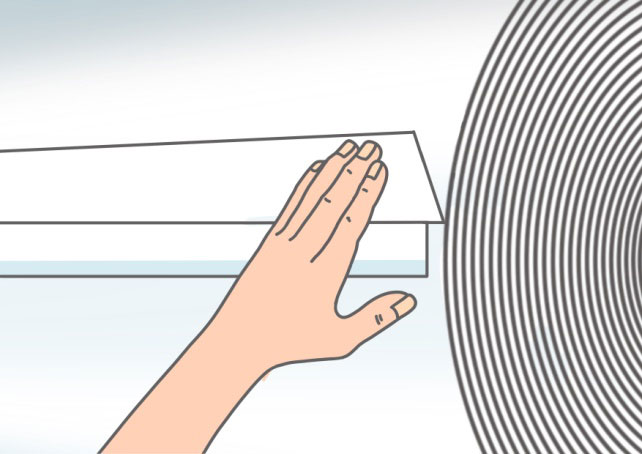 Fold back the overlapping paper sheet