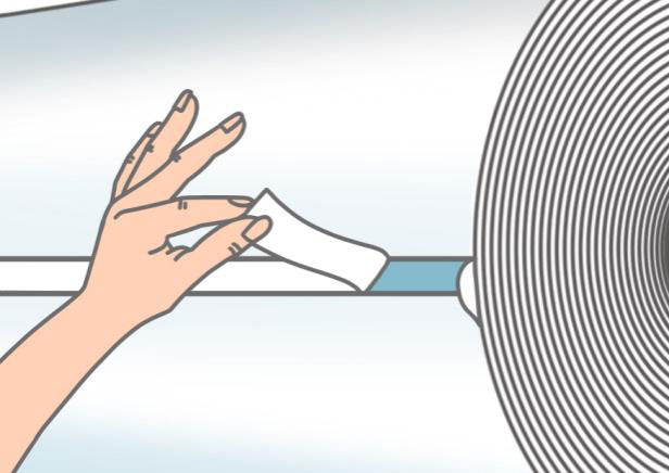 Remove the other part of liner of splicing tape