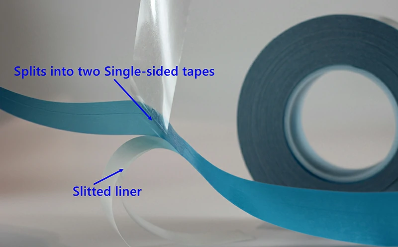 Splittable Flying Splice Tape Splits into two Single-sided tapes
